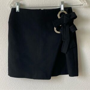 Zara Black Mini Skirt with Bow Accent